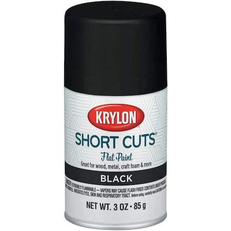 Krylon Short Cuts 3 Oz. Flat Enamel Spray Paint, Black SCS-056